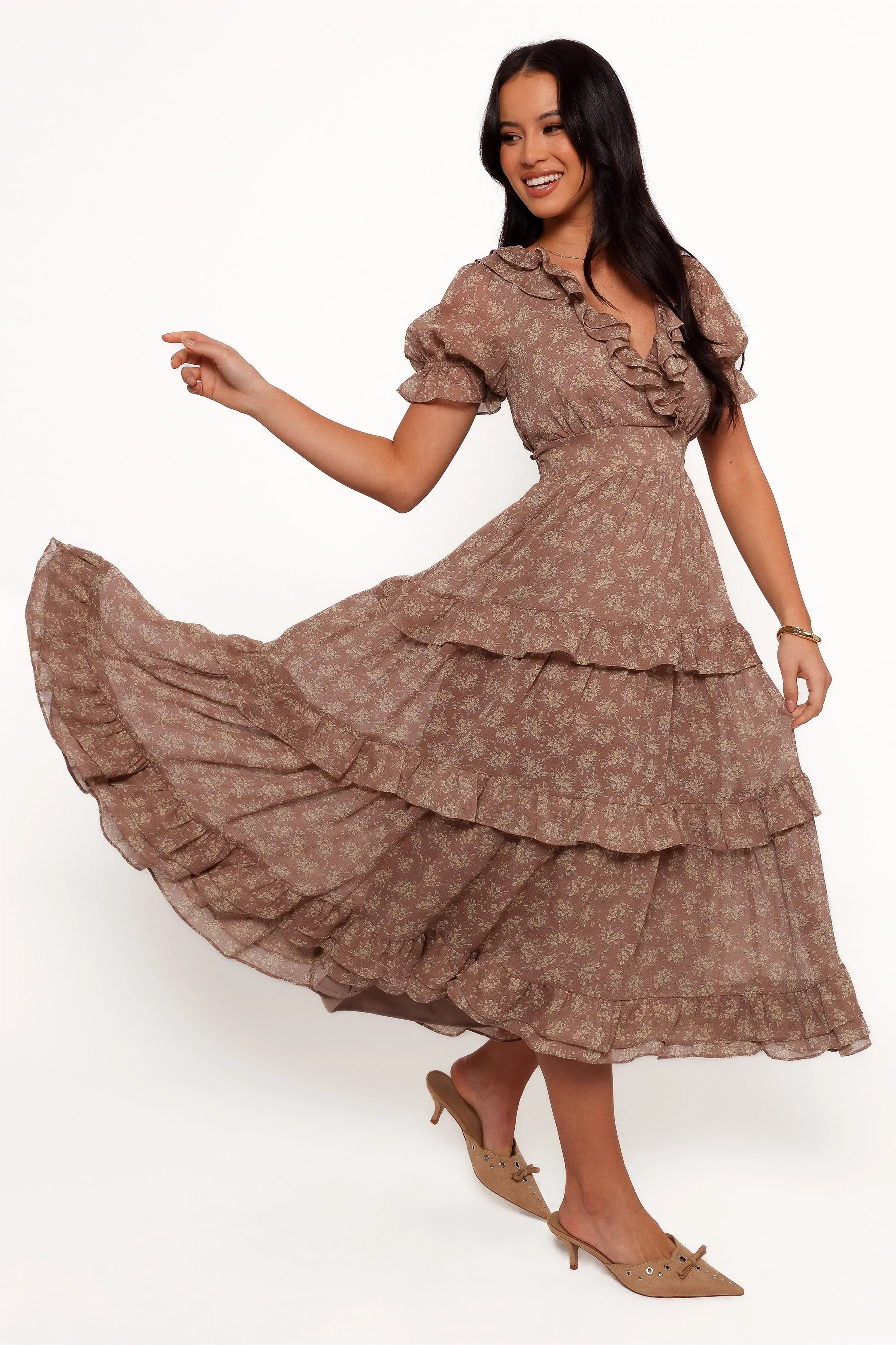 Dayla Maxi Dress Brown Light Beige