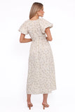 Kathleen Maxi Dress Light Beige Green Floral