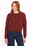 Wilde Bow Front Cardigan Burgundy