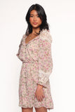 Sylvia Long Sleeve Mini Dress Ivory Multi