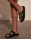 Tayo Raffia Flat Sandals