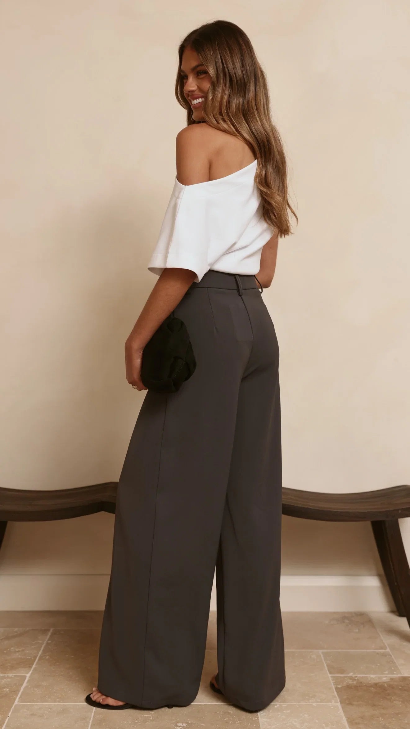 Maeva Tailored Pants Charcoal