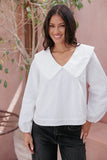 Kenna Long Sleeve Top White