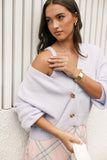 Isabel Button Front Cardigan Lilac