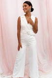 Sienna Belted Jumpsuit White