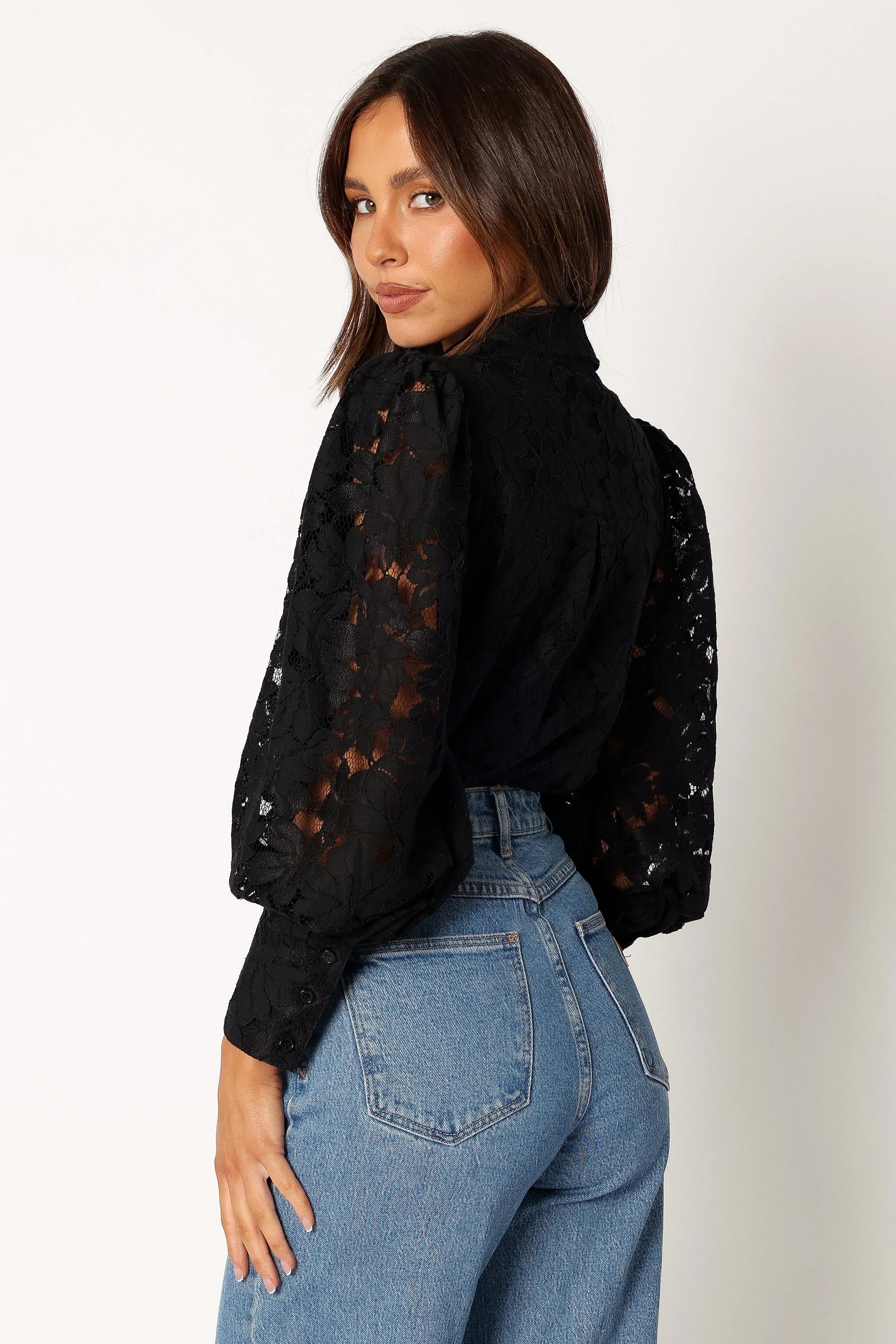 Tadeo Lace Shirt Black