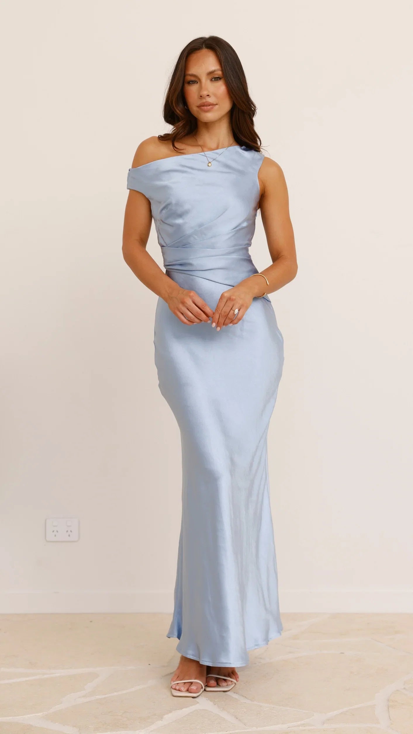 Auria Off Shoulder Maxi Dress Blue