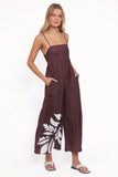 Delfina Jumpsuit Brown Palm