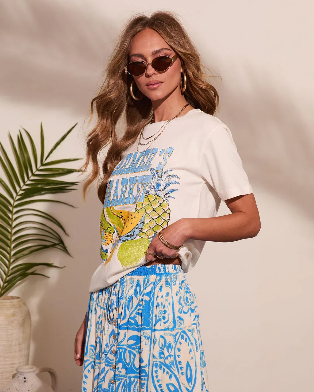 Farmers Market Fruit Graphic Short Sleeve Tee