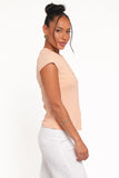 Tatum Asymmetrical Knit Top Coral