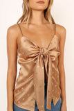 Leif Tie Front Cami Bronze Gold