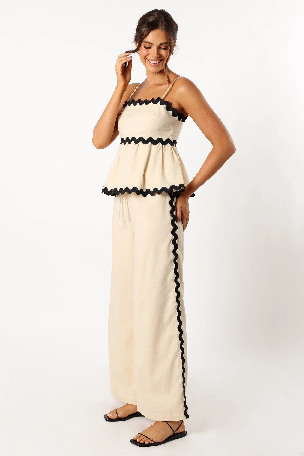 Mollymook Pants Cream Black