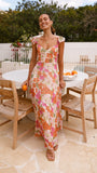 Calais Maxi Dress Orange Floral