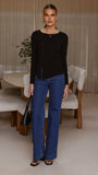 Addison Long Sleeve Top Black