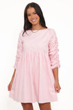 Micaela Long Sleeve Mini Dress Pink