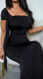 Manya One Shoulder Maxi Dress Black