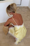 Behind The Light Lace Mini Dress Lemon