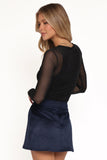 Hope Suede Mini Skirt Navy