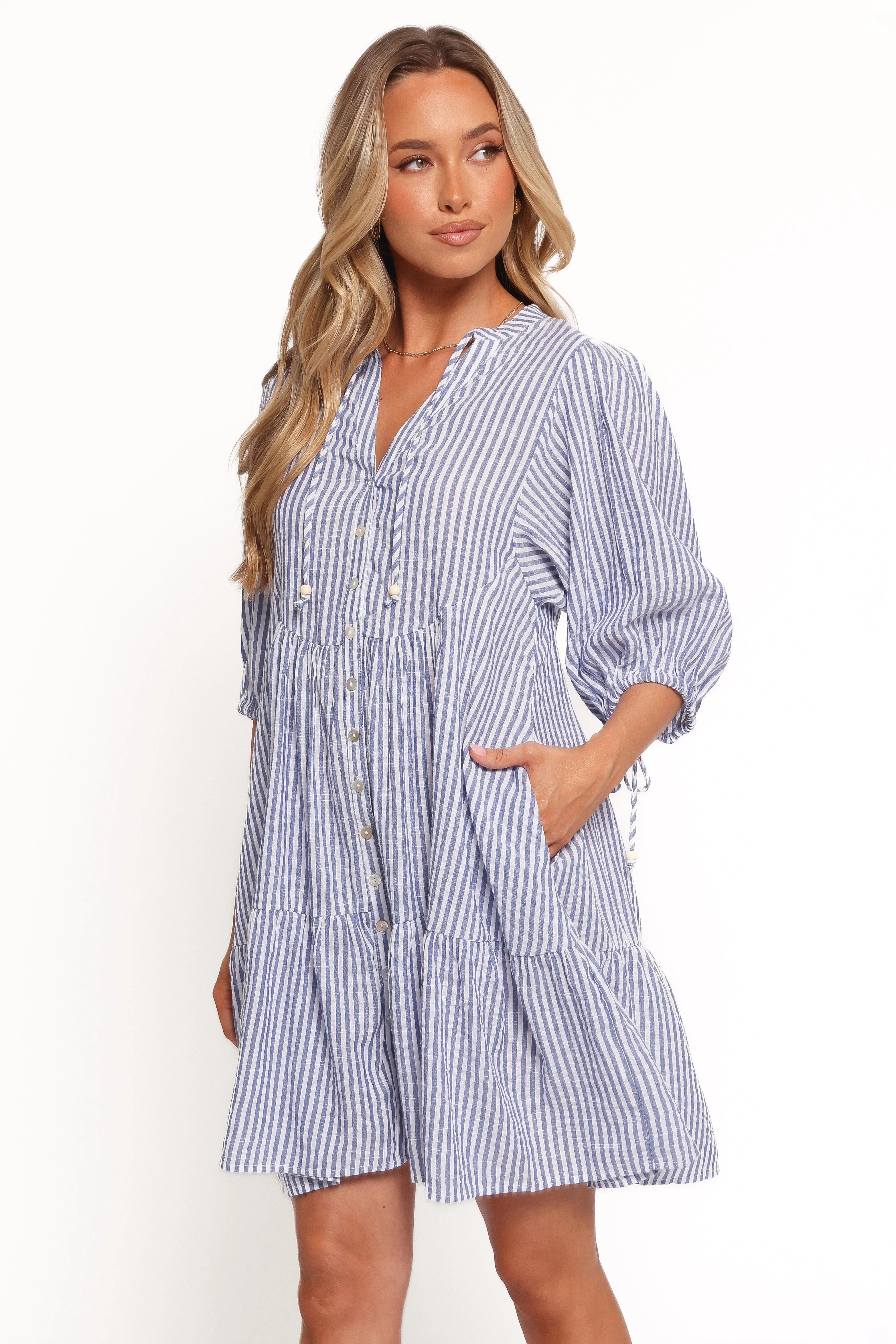 Arden Mini Dress Blue Stripe