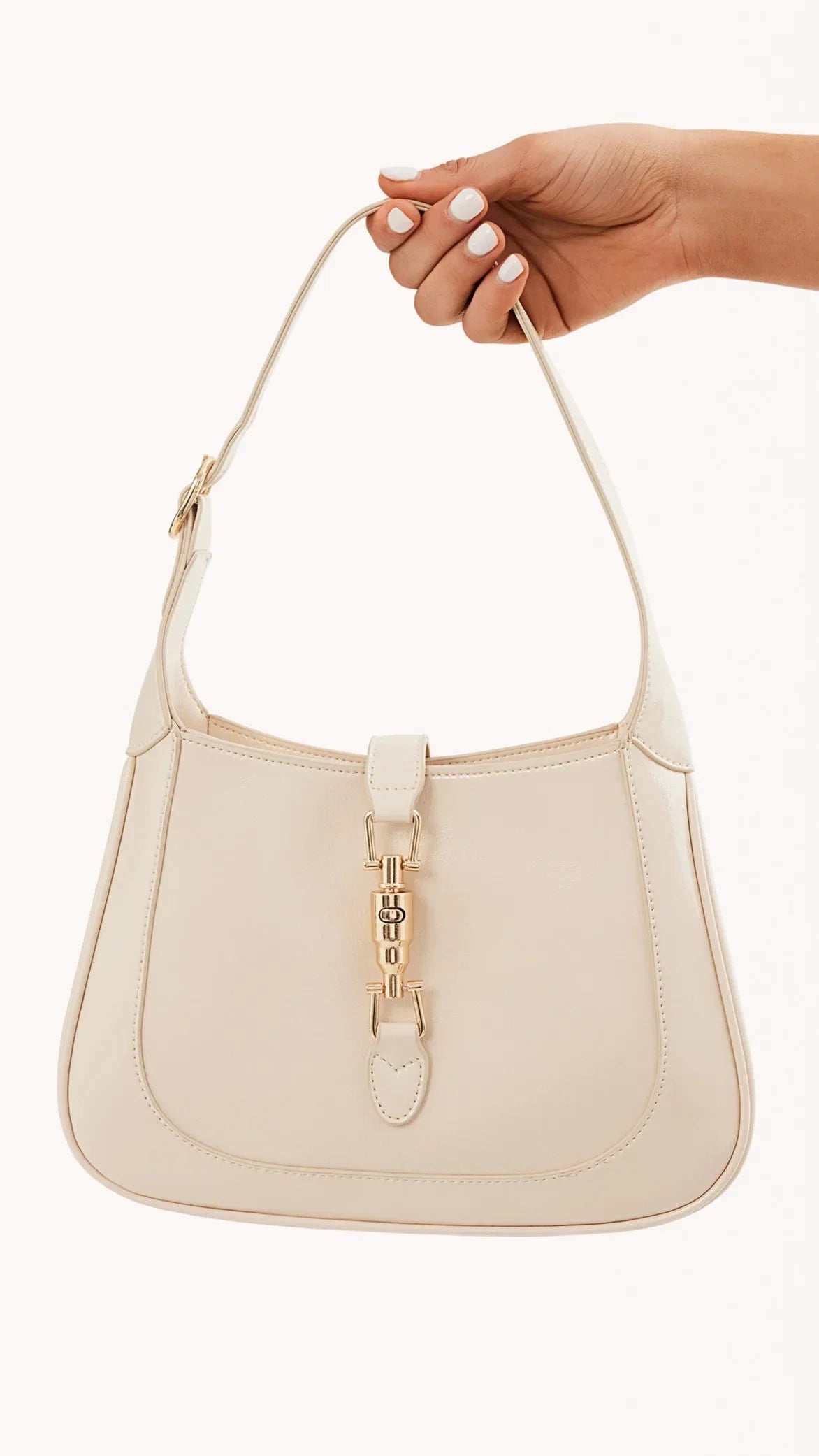 Alix Shoulder Bag Chalk Crinkle Patent