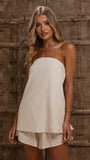 Kiki Strapless Top and Shorts Set Oat