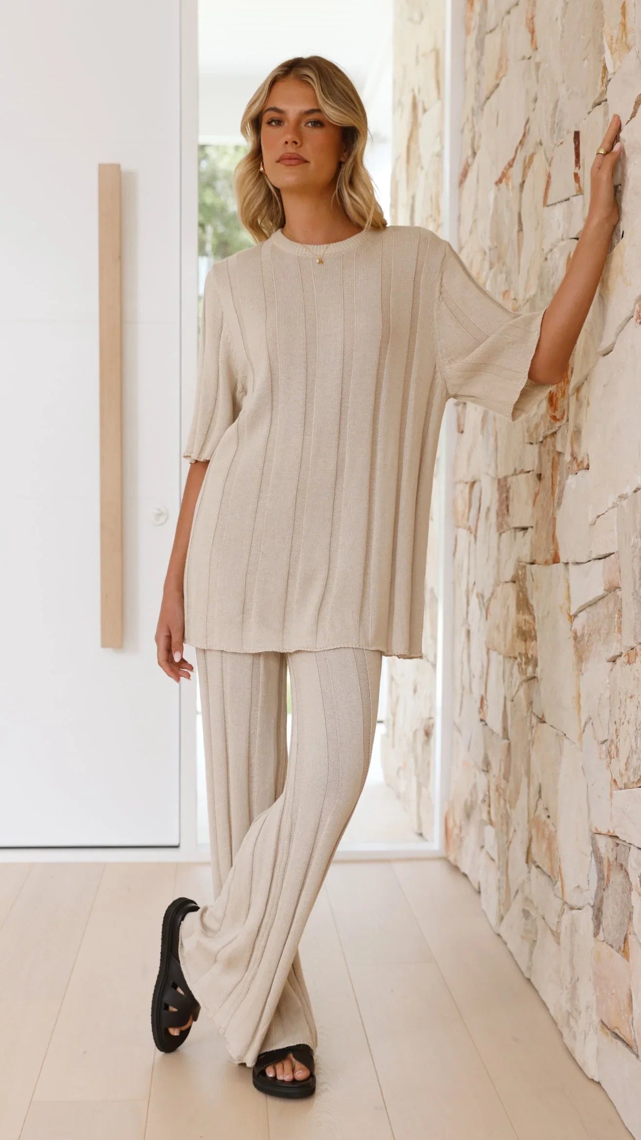 Bayu Knit Top Cream