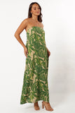 Penny Strapless Midi Dress Ibiza Palm