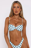 Kaya Bikini Top Blue Choc Polka Dot