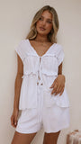 Makayla Tie Top White