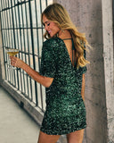 Light The Night Sequin Mini Shirt Dress