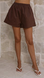 Mallie Strapless Top and Shorts Set Chocolate