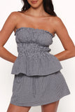 Luna Skirt Set Black White Gingham