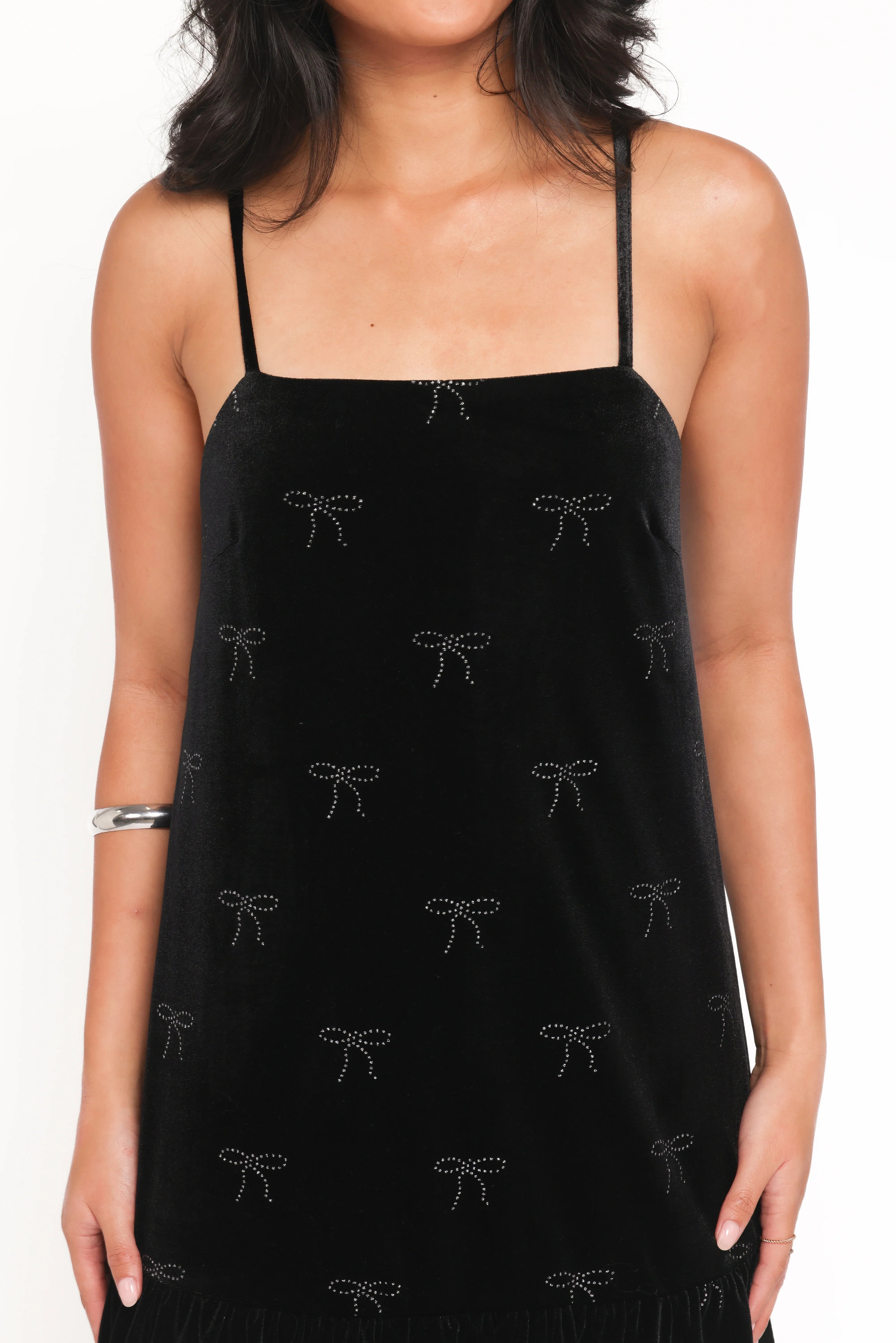 Eileen Mini Dress Black Velvet