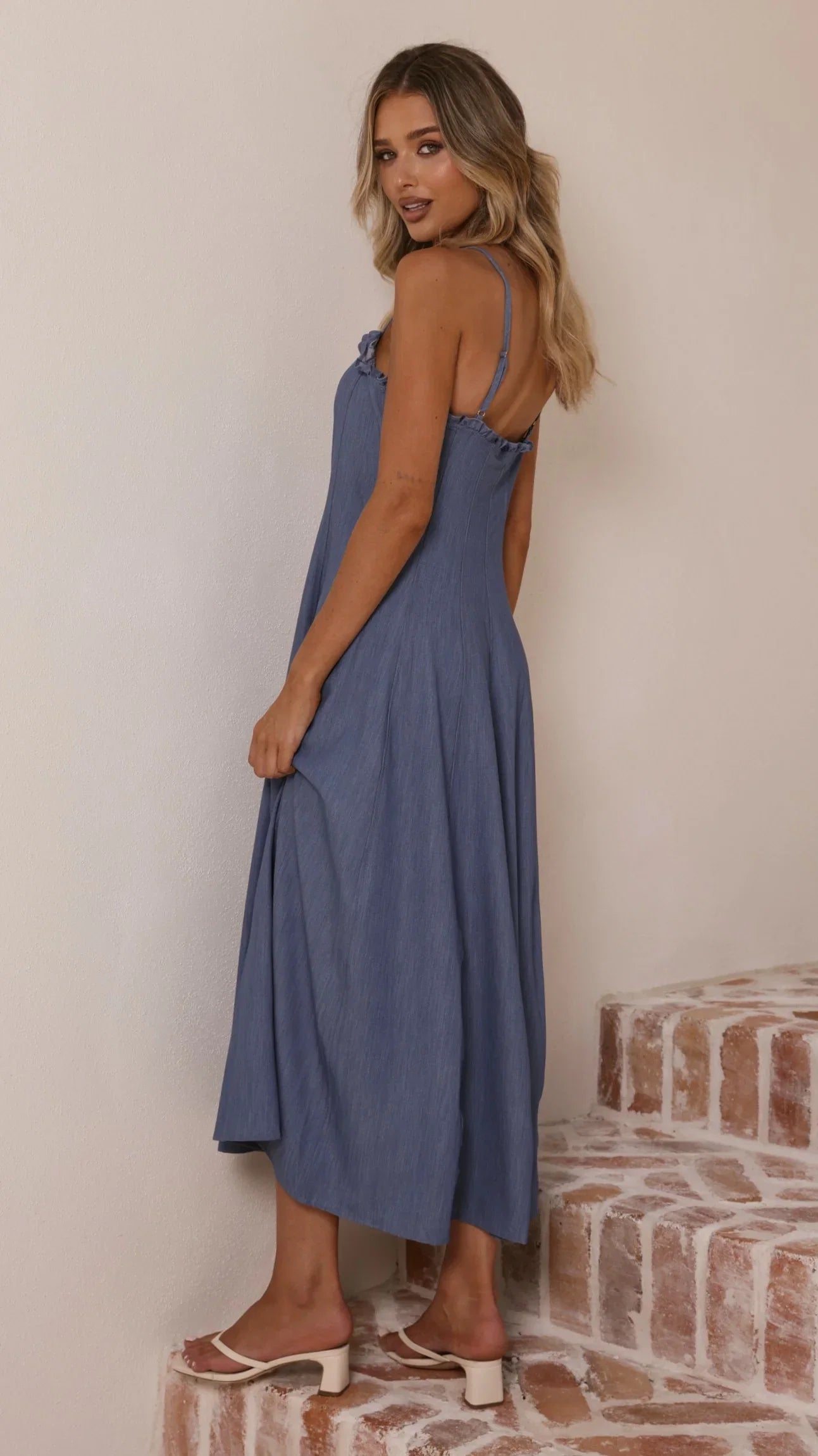 Tanya Maxi Dress Blue Denim