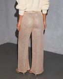 Aurora Darling Metallic Sequin Wide Leg Pants