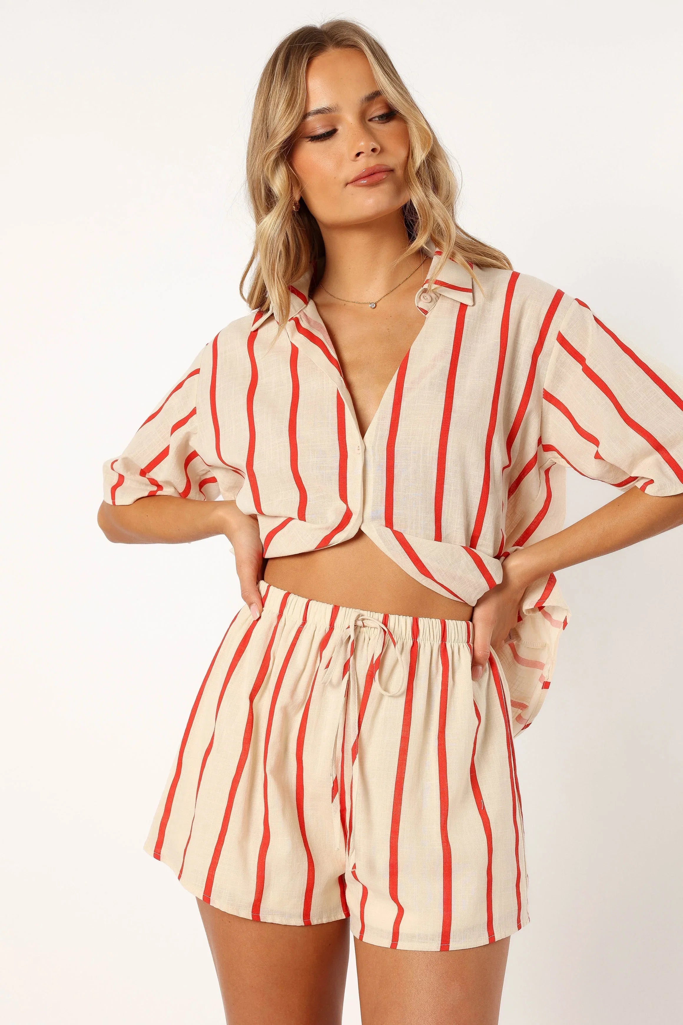 Myles Short Set Red Stripe
