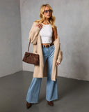 Saville Hooded Ribbed Knit Cardigan