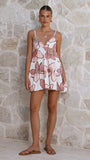 Maisie Eyelet Mini Dress Botanic Pink Print