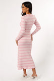 Eliana Long Sleeve Midi Dress Pink