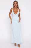 Soft But Sharp Maxi Dress Sky Blue