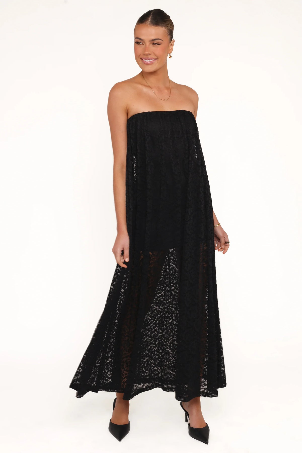 Davina Maxi Dress Black Lace