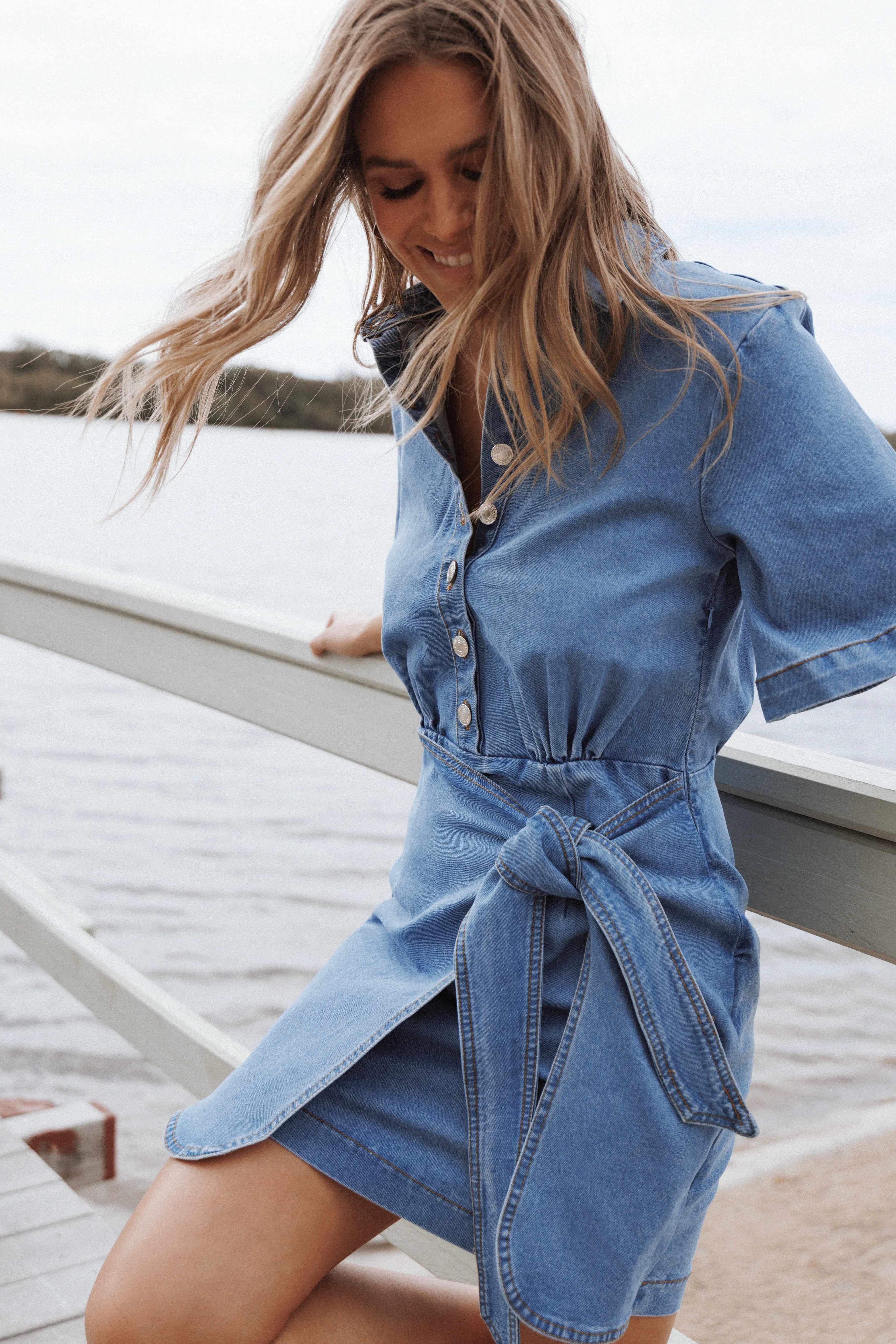 Leyton Mini Dress Denim Chambray