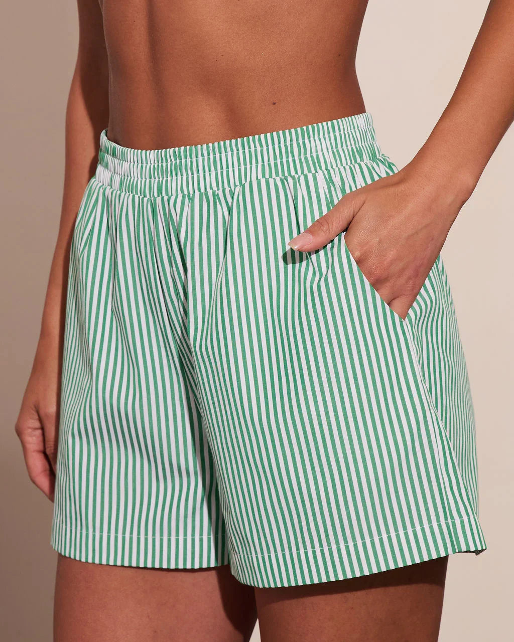 Fresh Dayglow Striped Mid Rise Shorts