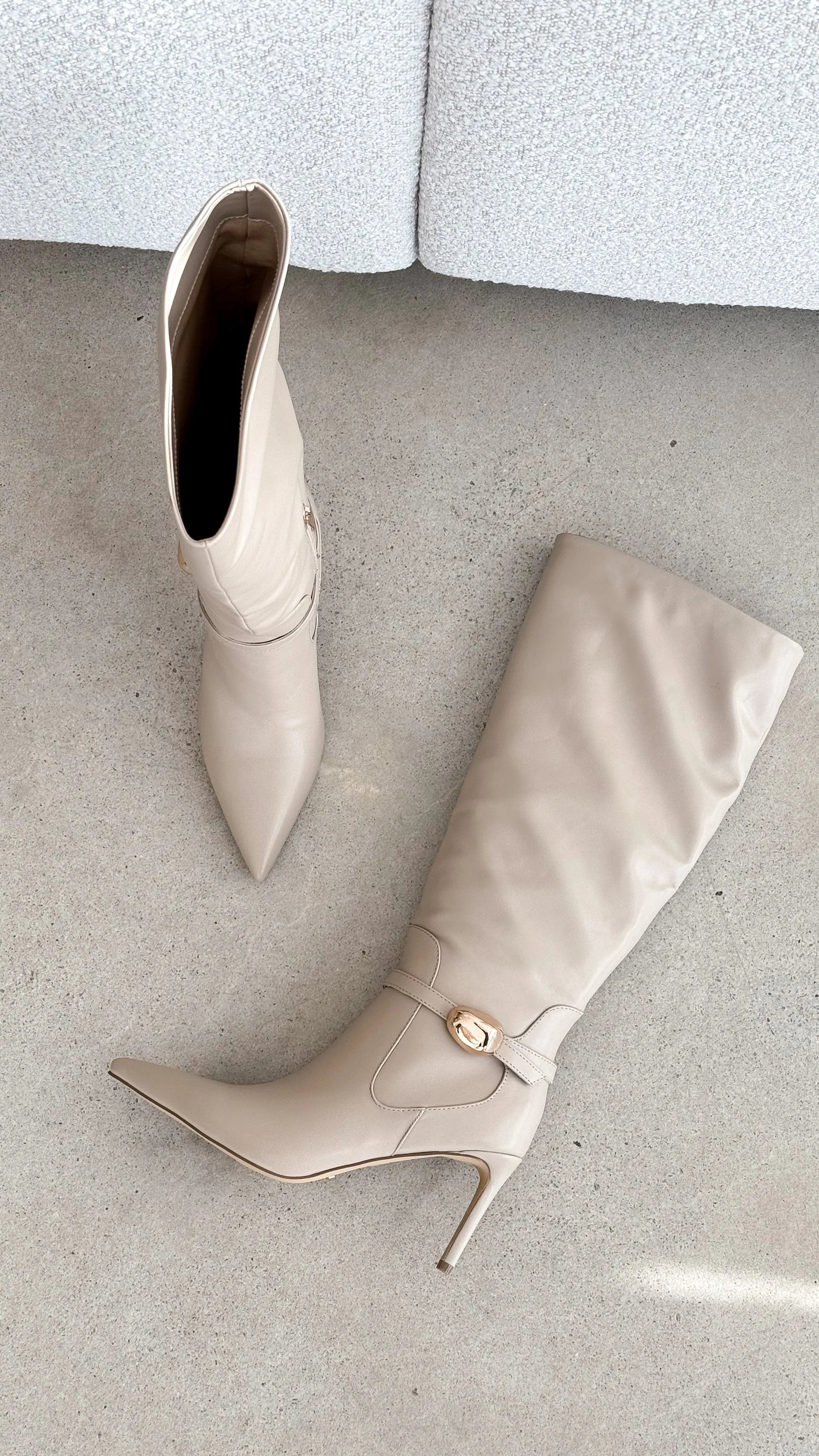 Druella Heeled Boot Stone