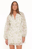 Aimee Mini Dress Green Leaf
