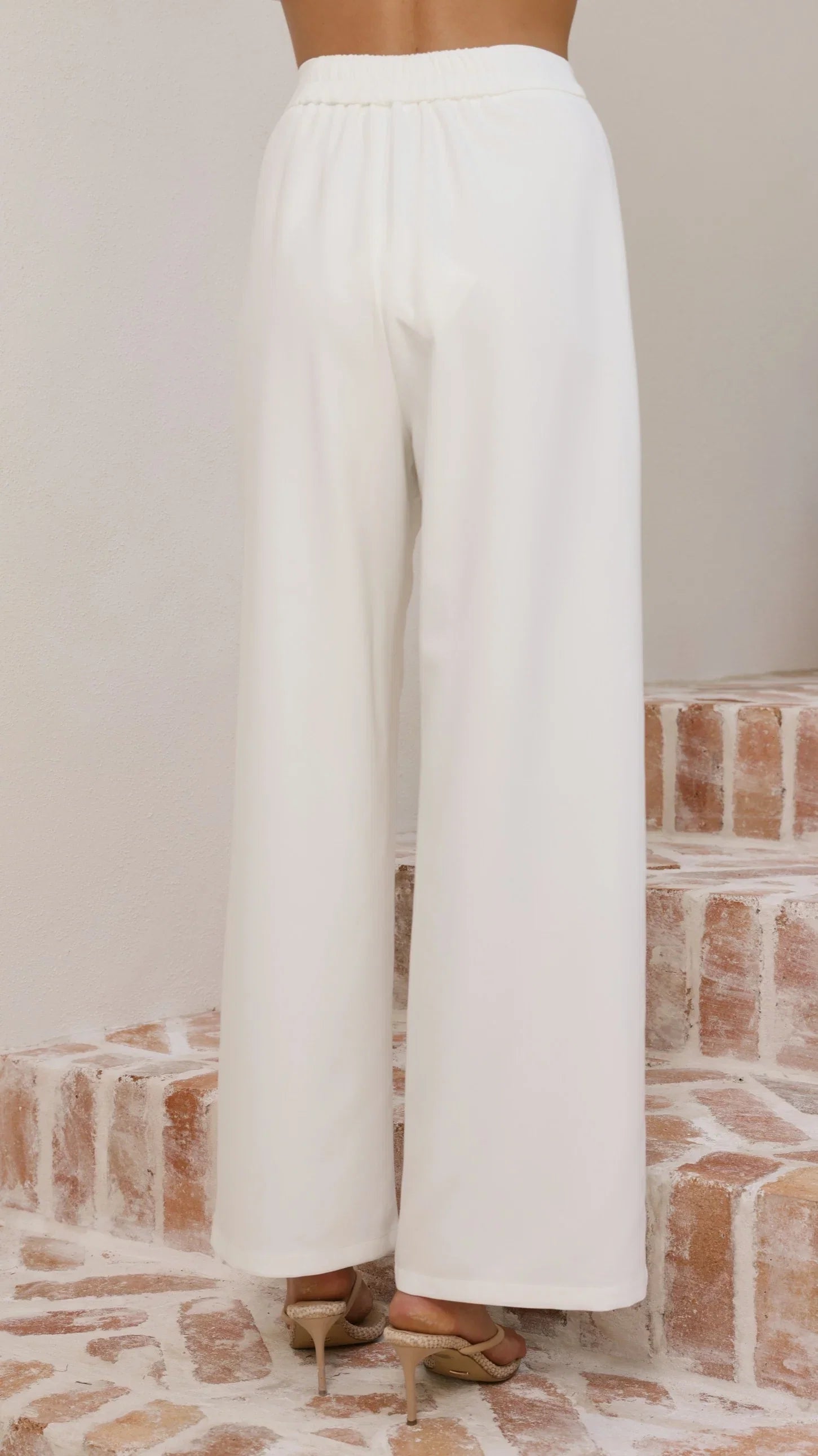 Javana Asymmetrical Top and Pants Set White