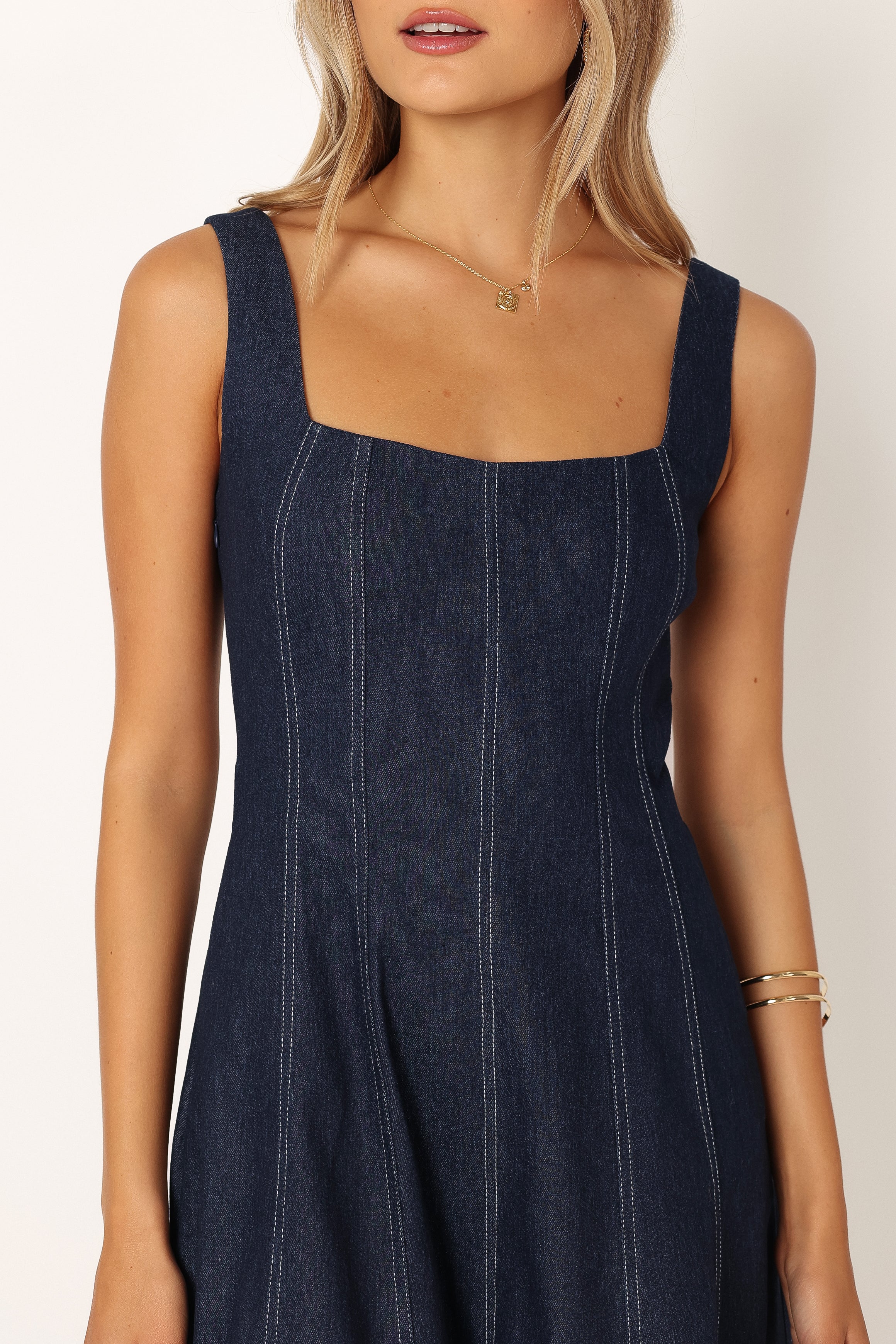 Callum Midi Dress Dark Denim