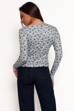 Keanu Long Sleeve Top Blue Floral