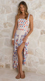 Michaela Maxi Dress Blue Red Floral