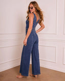Ismerie Wide Leg Denim Jumpsuit